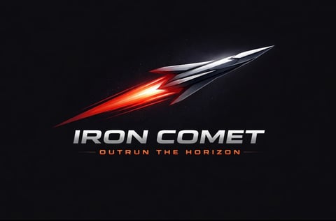 Iron Comet logo featuring a glowing red and white comet streaking across black background with tagline Outrun the Horizon